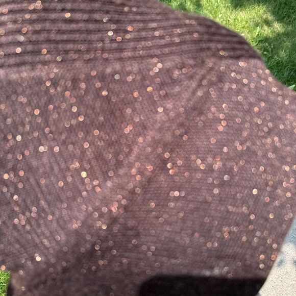 Relativity Crop Women's Brown with gold & sparkles size PM - Picture 2 of 8